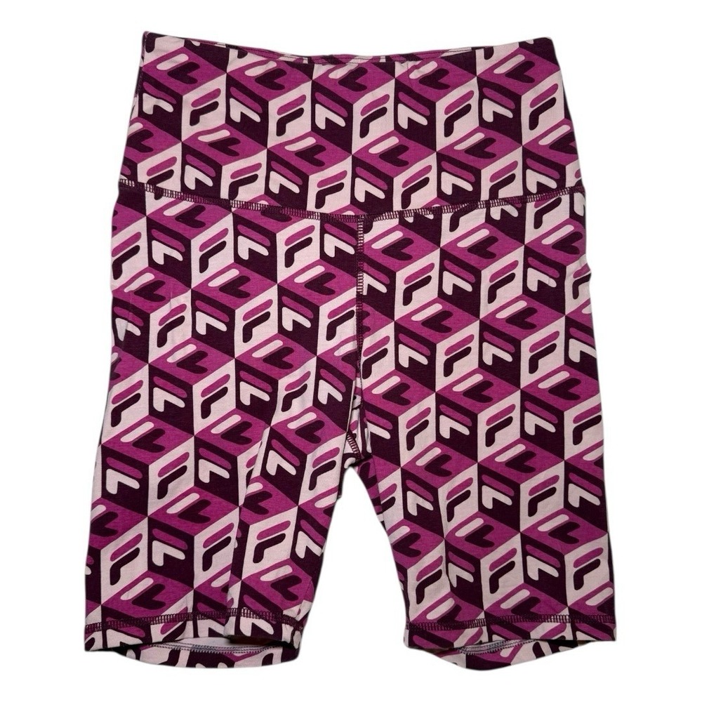 Fila All Over Print Bike Shorts Women's Small Pink‎ And Purple